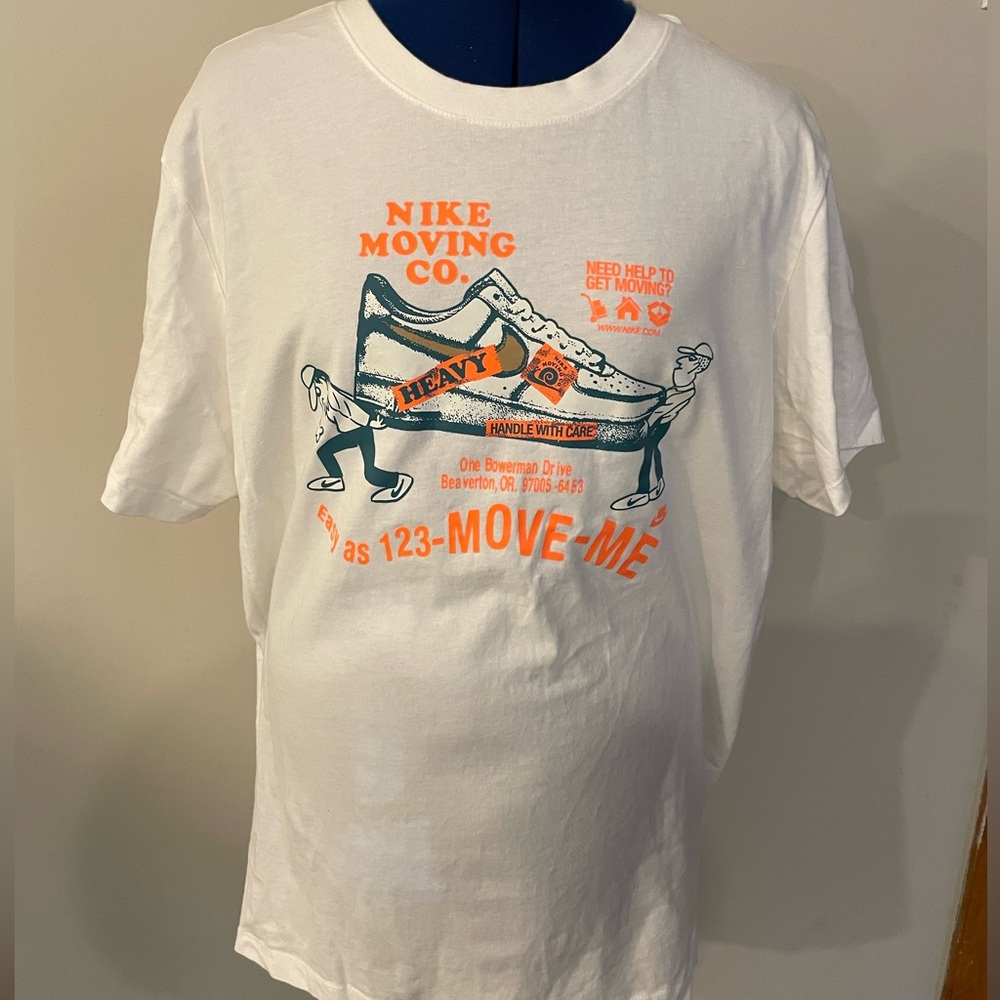 Nike White T-Shirt with Orange Graphic